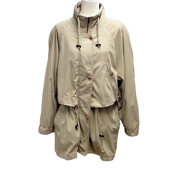 Larry Levine Microfiber Coat/Jacket Women's Size L Zip and Button Closure Nice! - Picture 1 of 13